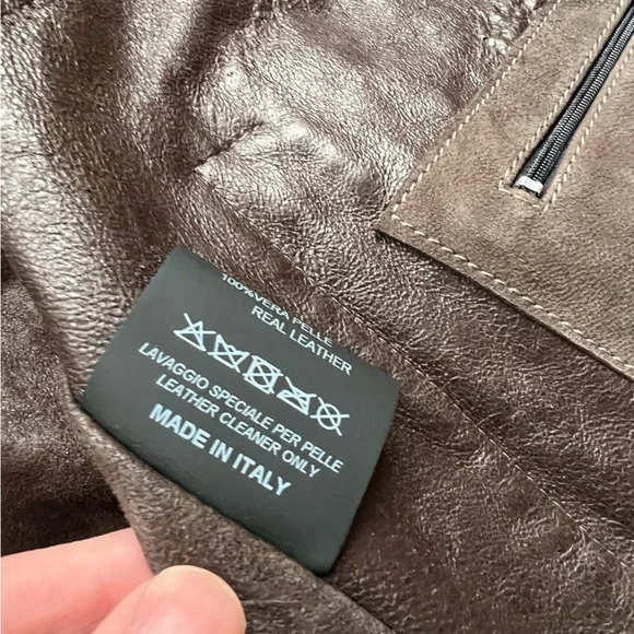 NWT Garrett Mens 54 (Fits US Large) Leather Jacket Hooded Full Zip Made in Italy - Picture 5 of 13